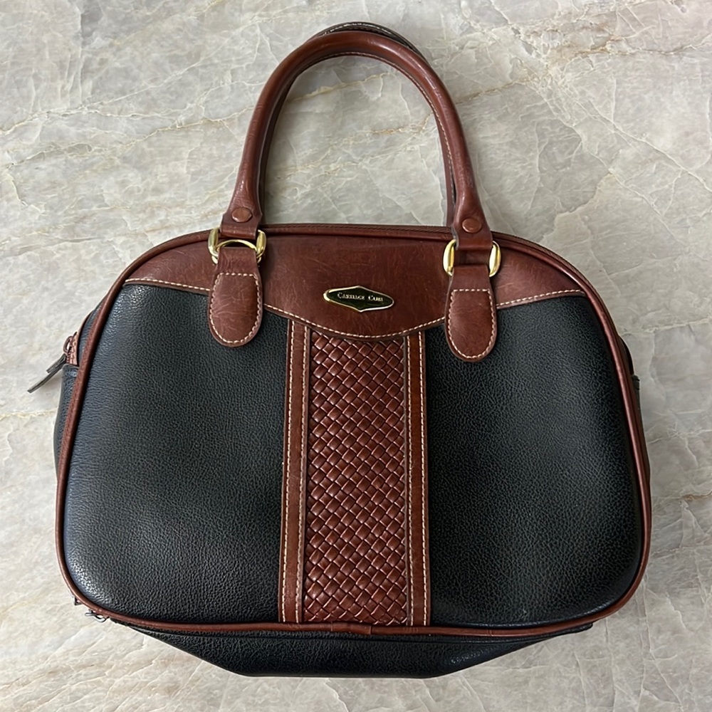 Vintage carriage club handbag black and brown 90’s